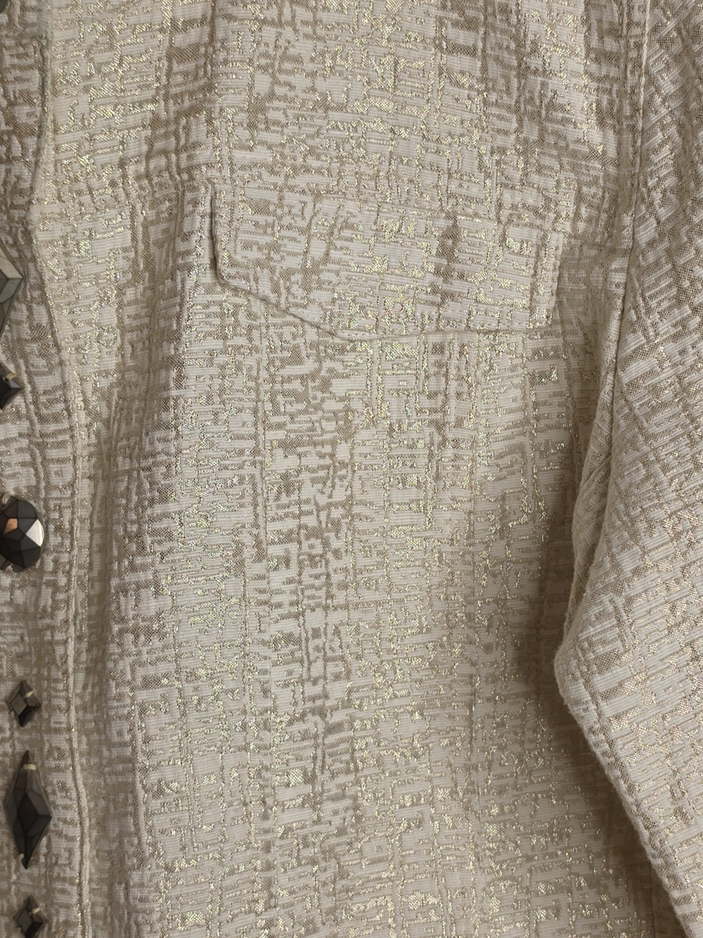 Ruby Rd. Cream Textured Embellished Blazer - Picture 6 of 10